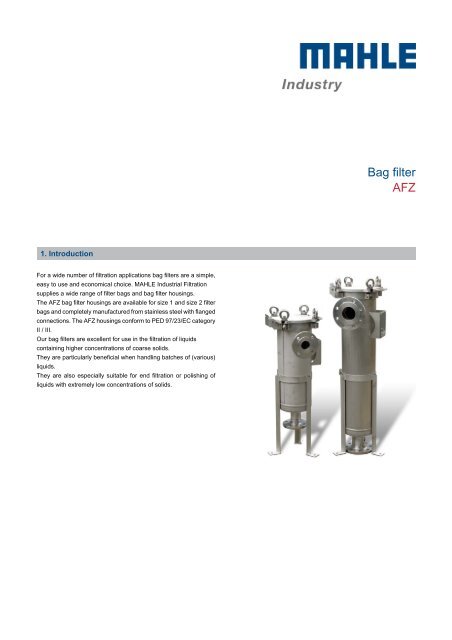 Bag filter AFZ - MAHLE Industry - Filtration