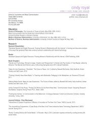 Printable version of resume - Cindy Royal