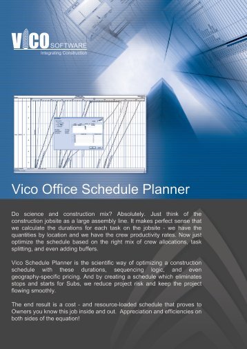 Vico Office Schedule planner (print) - Vico Software