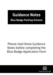 Guidance Notes Blue Badge Parking Scheme - Essex County Council