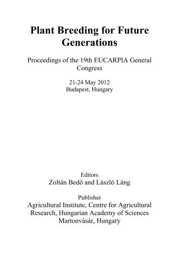 Plant Breeding for Future Generations - Eucarpia