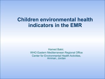 Children environmental health indicators in the EMR - Inches