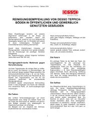 Reinigungsempfehlung von Desso Teppich - Desso.com - EN ...