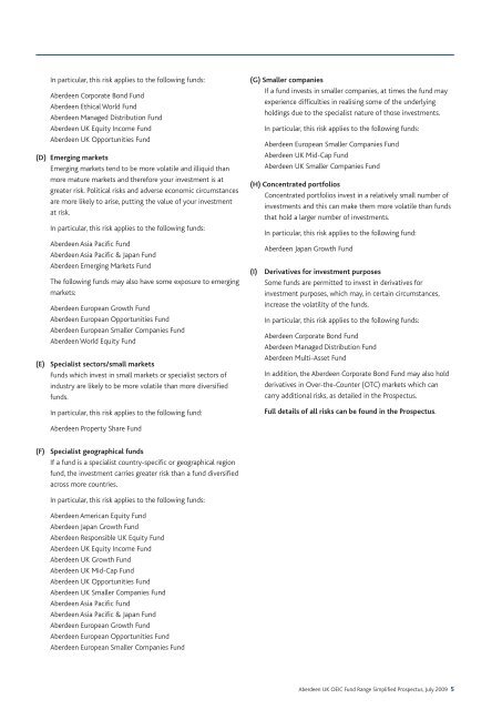 Aberdeen UK OEIC Fund Range - Aberdeen Asset Management