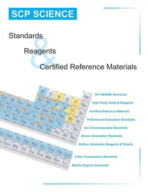 Standards, Reagents & Certified Reference Materials - SCP Science