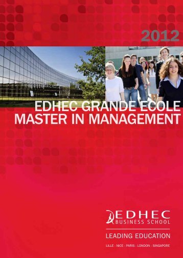 EDHEC GRANDE ECOLE MASTER IN MANAGEMENT