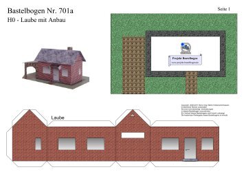 Bastelbogen 701a, H0 - Laube mit Anbau - Projekt Bastelbogen