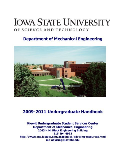 Handbook - Mechanical Engineering - Iowa State University