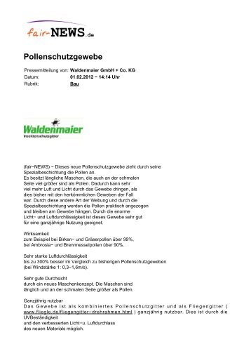 PDF :: fair-NEWS.de :: Pollenschutzgewebe