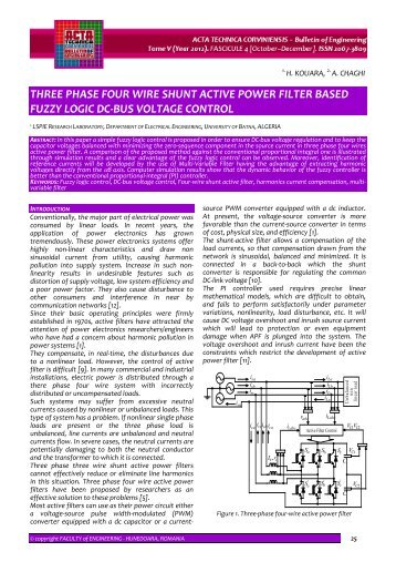 three phase four wire shunt active power filter based fuzzy logic dc ...