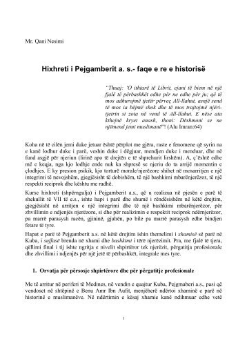 Hixhreti i Pejgamberit a. s.- faqe e re e historisë - El-Hikmeh