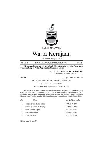 Warta Kerajaan - Sabah