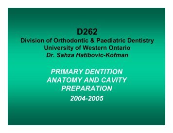 D262-Primary Dentition Anatomy