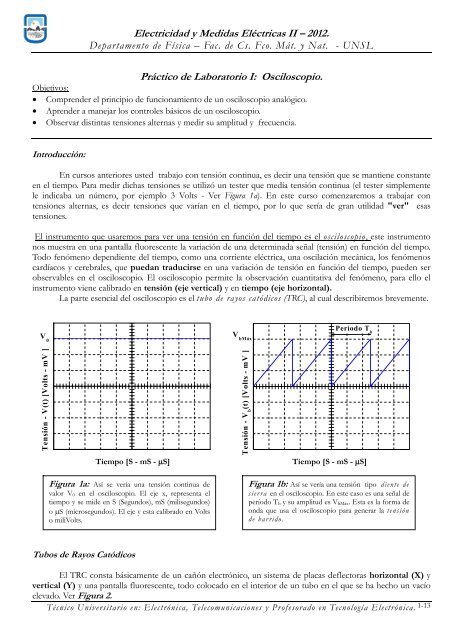 Electricidad y Medidas ElÃ©ctricas II â 2012. PrÃ¡ctico de Laboratorio I ...