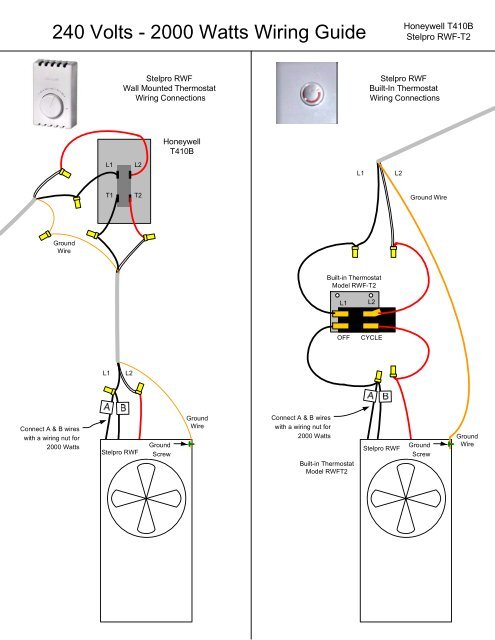 Honeywell Line Voltage Thermostat Wiring Diagram