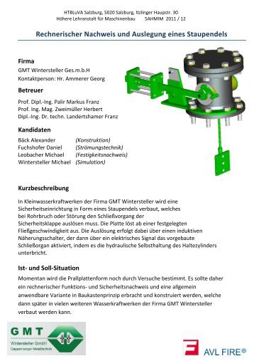 Rechnerischer Nachweis und Auslegung eines ... - HTL Salzburg