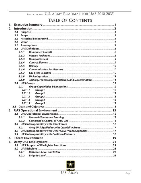 U.S. Army Roadmap for UAS 2010-2035