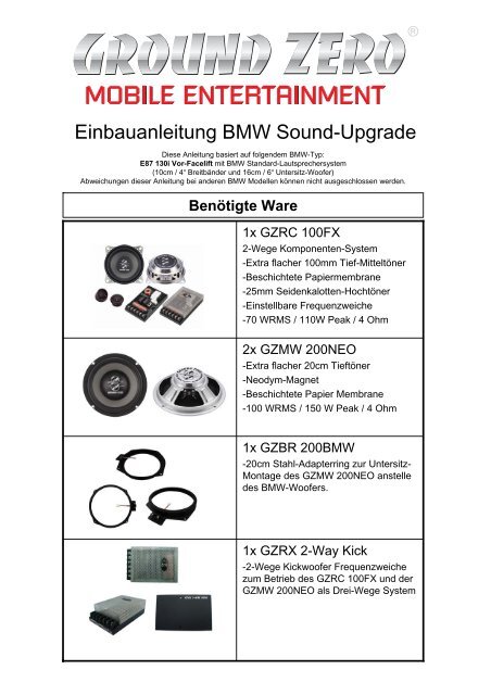 BMW Standard-Komponenten Frequenzgang-Kurve - AudioImport