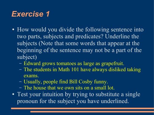 Subject/Predicate