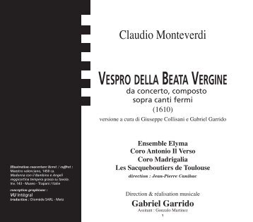 VESPRO DELLA BEATA VERGINE - CD Baroque - K617
