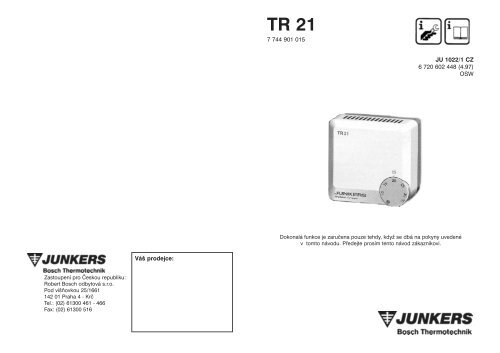 ProstorovÃƒÂ½ termostat Junkers TR 21