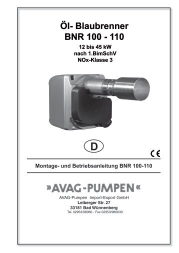 Öl- Blaubrenner BNR 100 - 110 - AVAG-Pumpen