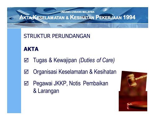 Akta Keselamatan & Kesihatan Pekerjaan 1994 - Akta 514 - (OSHA ...