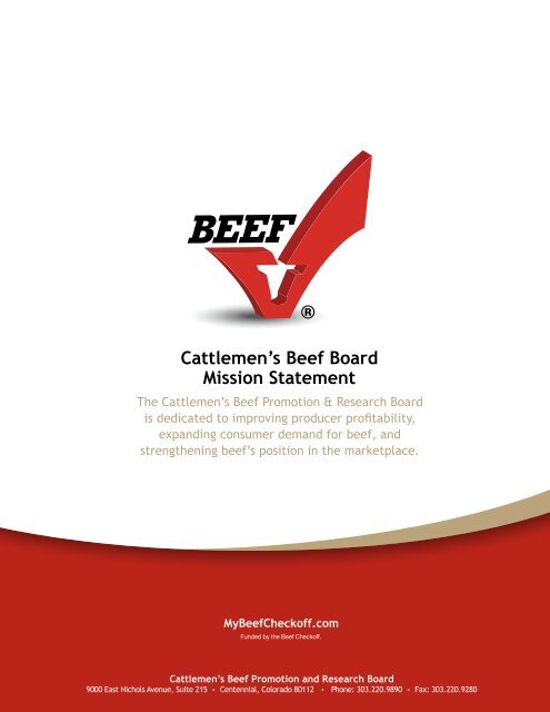 2012 Beef Board Annual Report - Cattlemen's Beef Promotion and ...