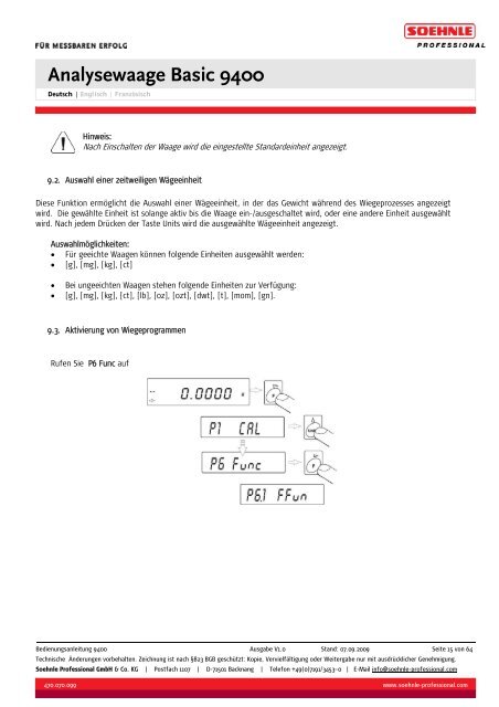 Analysewaage Basic 9400 - Wum-profishop.de