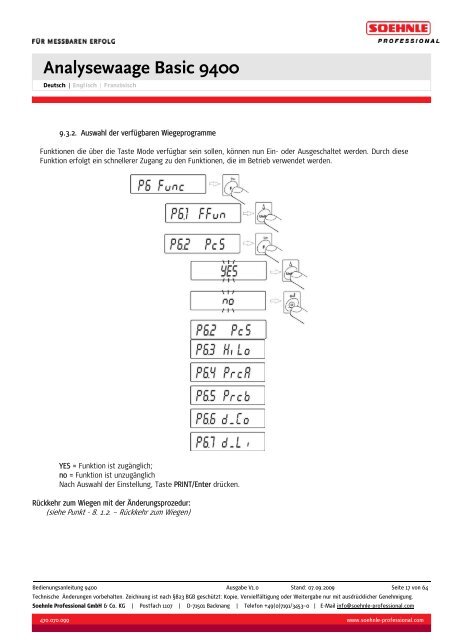 Analysewaage Basic 9400 - Wum-profishop.de