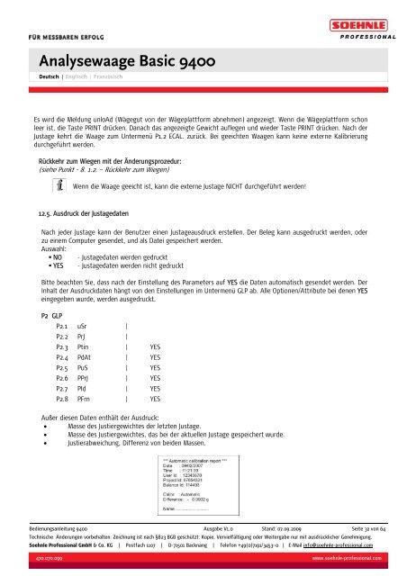 Analysewaage Basic 9400 - Wum-profishop.de