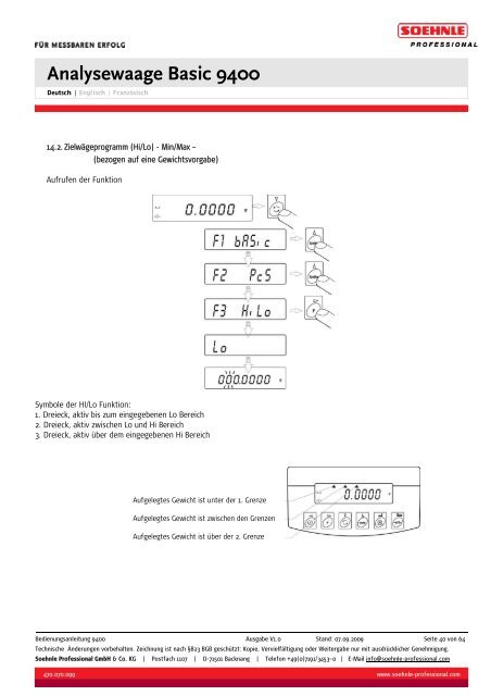 Analysewaage Basic 9400 - Wum-profishop.de