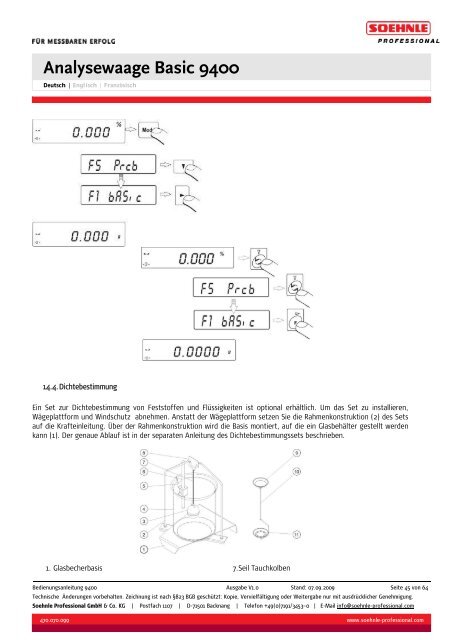 Analysewaage Basic 9400 - Wum-profishop.de