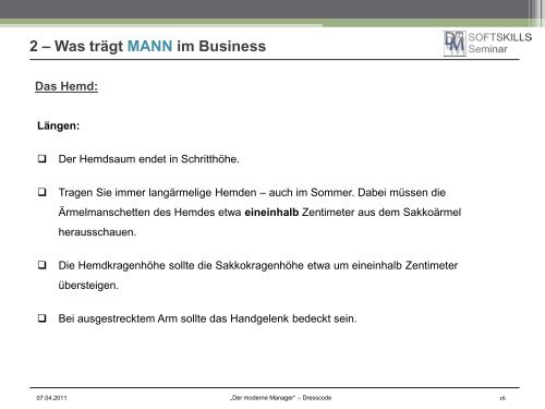 2 – Was trägt MANN im Business