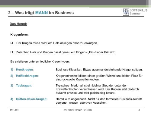 2 – Was trägt MANN im Business