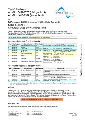 Taxi-CAN-Modul Art.-Nr.: 34990078 - speedsignal.de