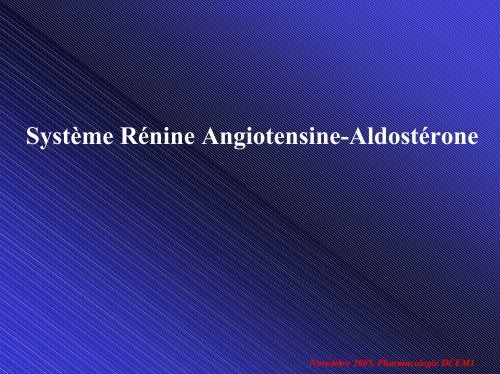 SystÃ¨me RÃ©nine Angiotensine-AldostÃ©rone