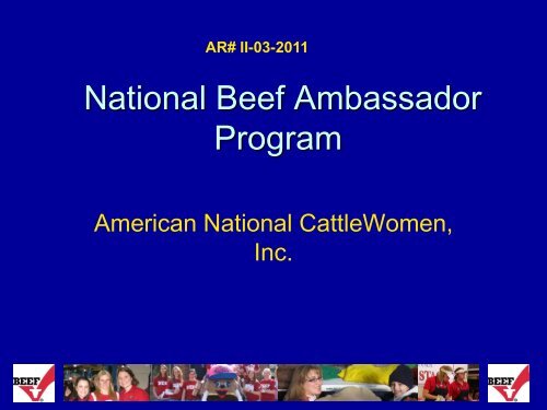 National Beef Ambassador Program - Cattlemen's Beef Promotion ...