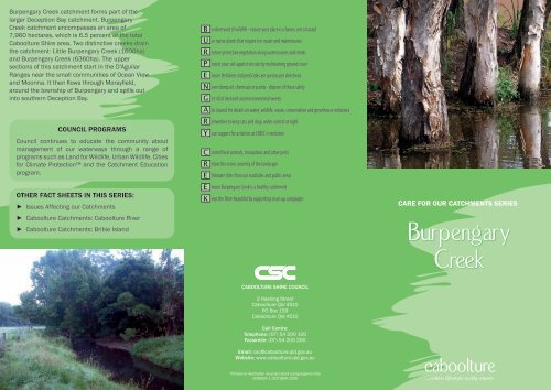 Burpengary Creek Brochure - Moreton Bay Regional Council