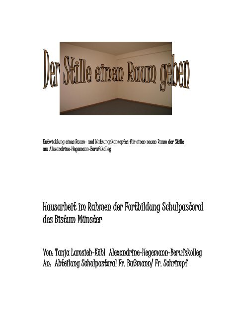 Hausarbeit Im Rahmen Der Fortbildung Schulpastoral Des Twoday