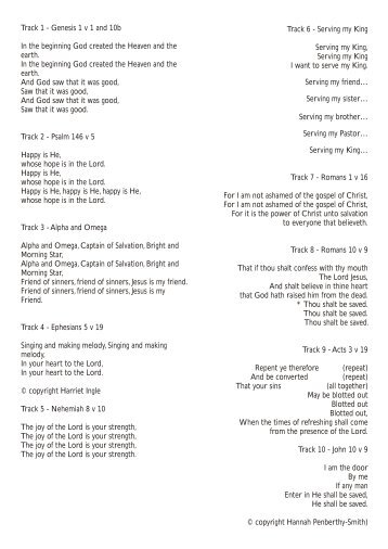 Faith School Scripture Songs