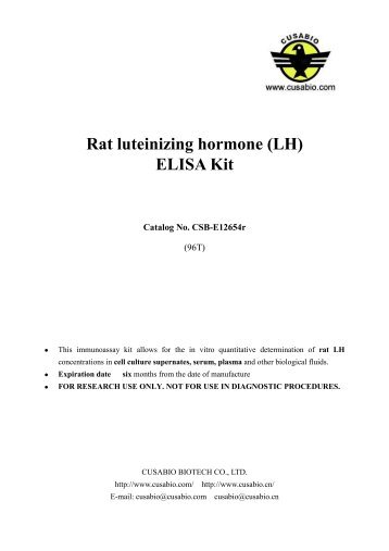 Rat luteinizing hormone (LH) ELISA Kit