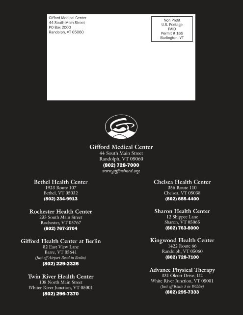 Annual Report 2010 - Gifford Medical Center