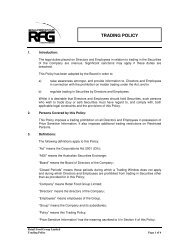 RFGL Share Trading Policy - Retail Food Group