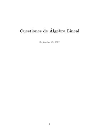 Cuestiones de´Algebra Lineal