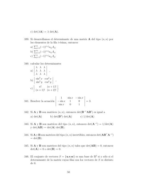 Cuestiones de´Algebra Lineal