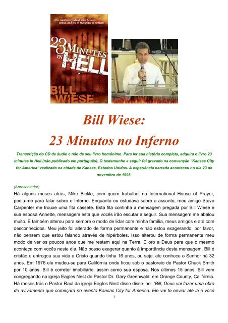 Bill Wiese: 23 Minutos no Inferno