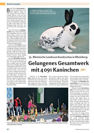 Gelungenes Gesamtwerk mit 4 091 Kaninchen - Kaninchenzeitung.de