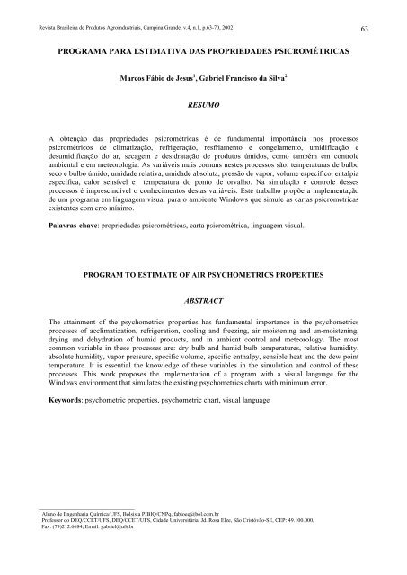 programa para estimativa das propriedades ... - Deag.ufcg.edu.br