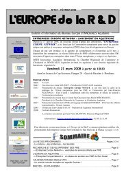 L'EUROPE DE LA R&D - BULLETIN 157 d ... - Page d'accueil